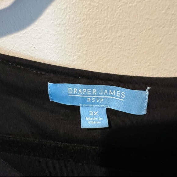 Draper James RSVP Plus Size Womens Midi Knit Wrap Dress Black Belted 3XL NWT - Picture 5 of 16